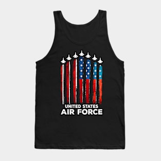 Air Force US Veterans American Flag 4th of July Patriotic Tank Top